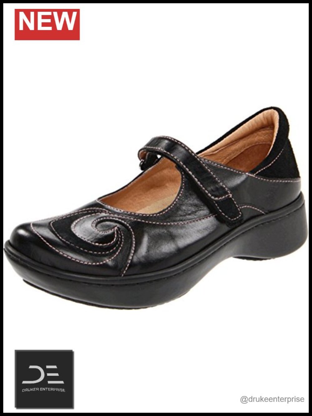 Leather & Suede Flats Arch Support Cork Footbed Hook & Loop